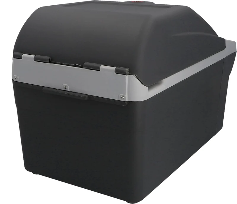 AEG Automotive Board-Bar BK 16 Thermoelektrische Kühl- und Warmhaltebox 16 Liter, 12 Volt für Auto und Steckdose, anschnallbar im PKW, Schwarz,hellgrau