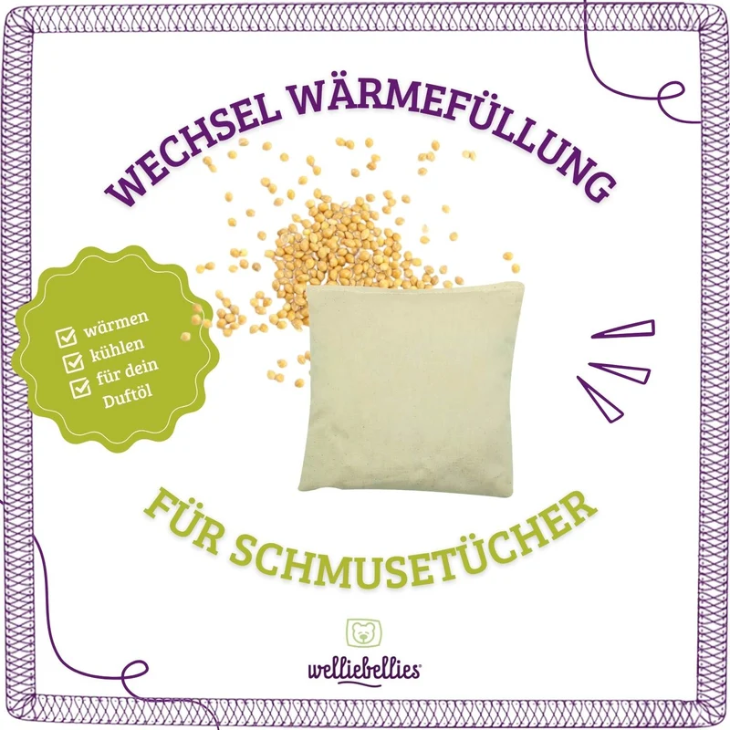 welliebellies® Körnerkissen ohne Kräuterduft für Schmusetücher