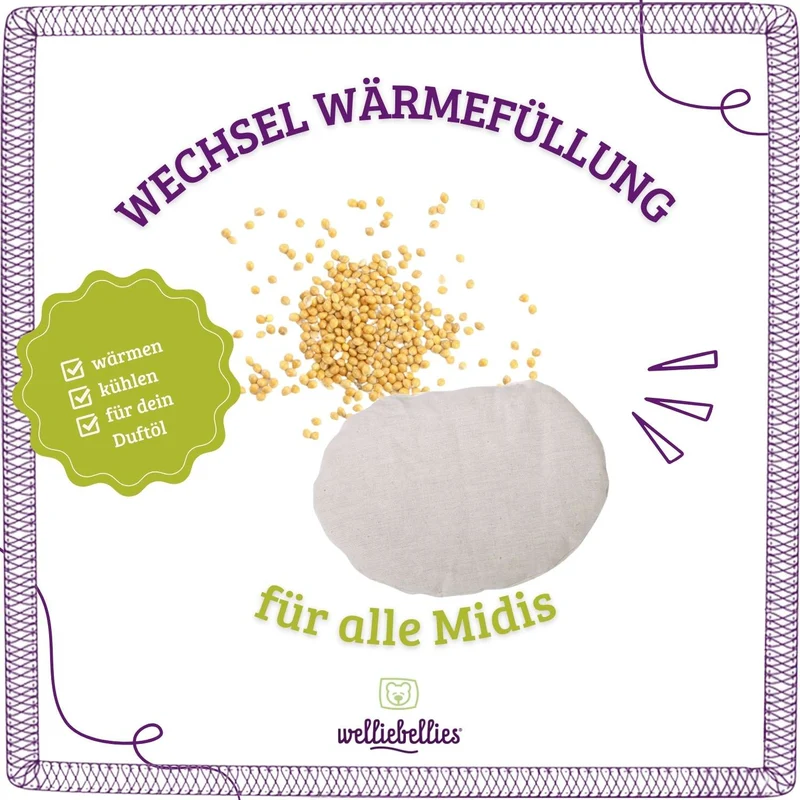welliebellies® Körnerkissen ohne Kräuterduft für Midi-Tiere