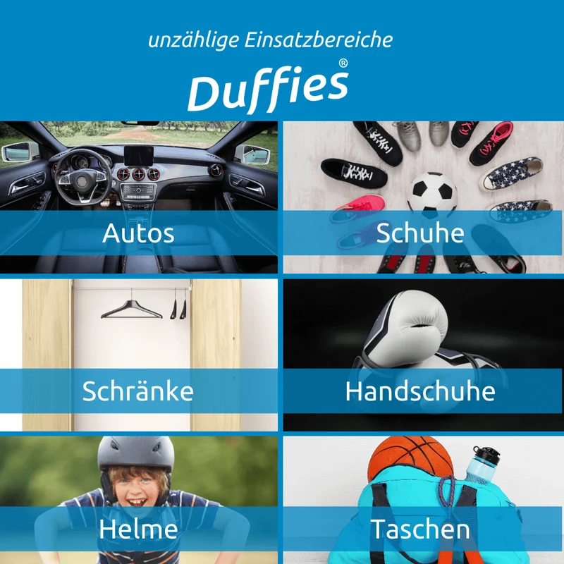 DUFFIES® Anti-Geruchs-Kissen Motiv Sports – für Sportschuhe & Sporttasche