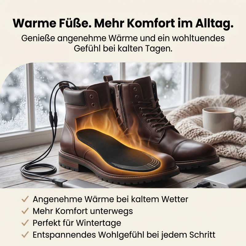 ThermaSole Pro® – Elektrische beheizbare Einlegesohlen für regulierbare Fußwärme