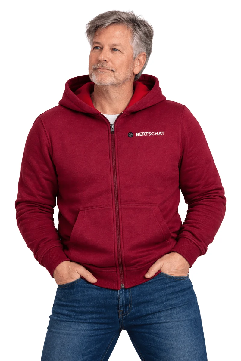 Men’s Heated Hoodie – Single Heating - Burgundy