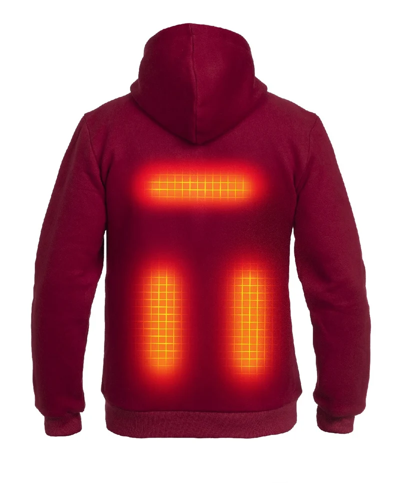 Men’s Heated Hoodie – Single Heating - Burgundy
