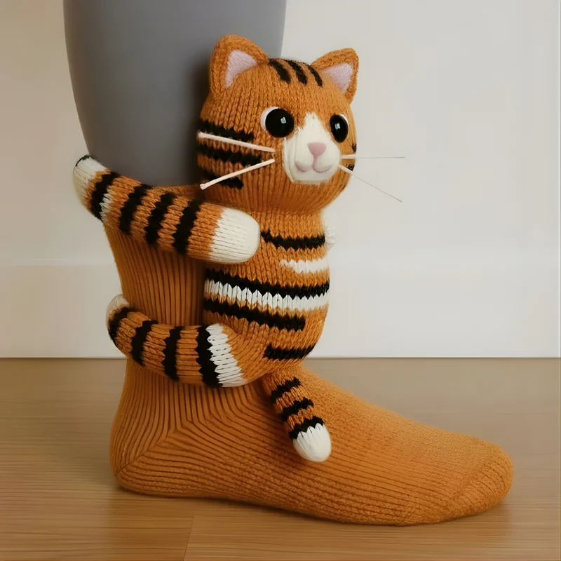 Kuschelsocken Unisex Winter Warm Weich Tiermotiv Haussocken