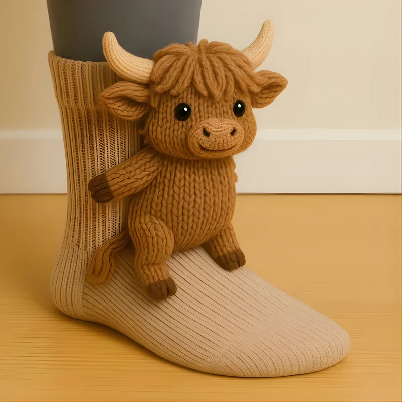 Kuschelsocken Unisex Winter Warm Weich Tiermotiv Haussocken