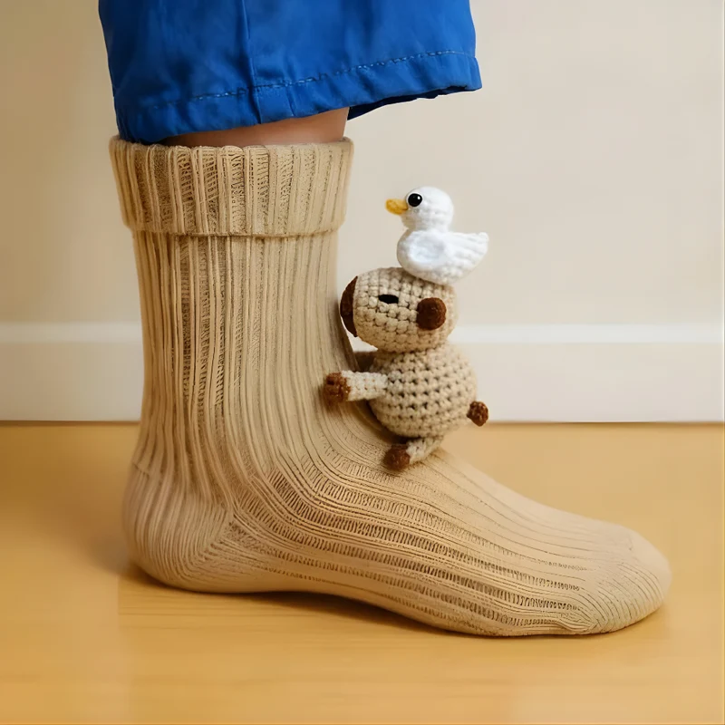 Kuschelsocken Unisex Winter Warm Weich Tiermotiv Haussocken
