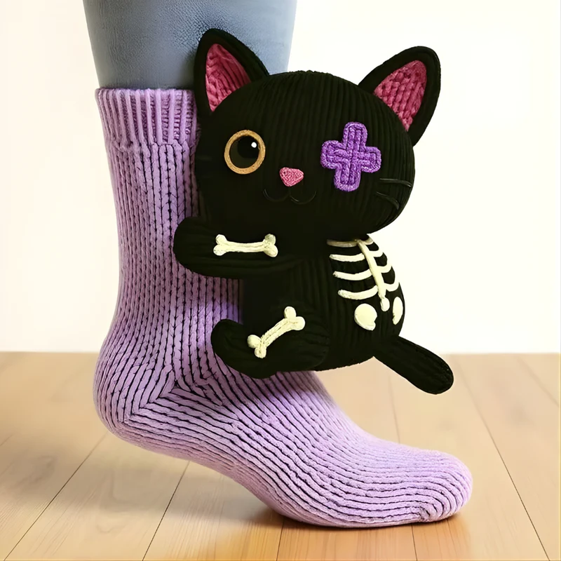 Kuschelsocken Unisex Winter Warm Weich Tiermotiv Haussocken