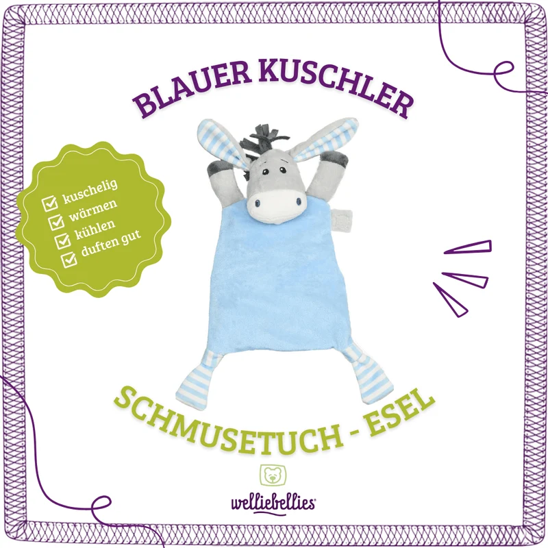 welliebellies® Wärmekuscheltier Schmusetuch-Esel
