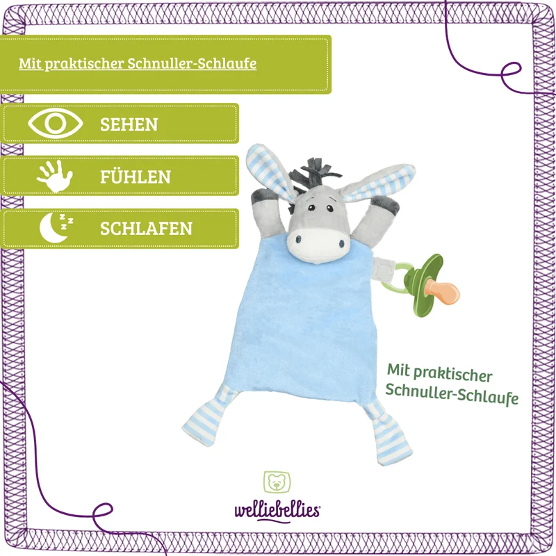 welliebellies® Wärmekuscheltier Schmusetuch-Esel