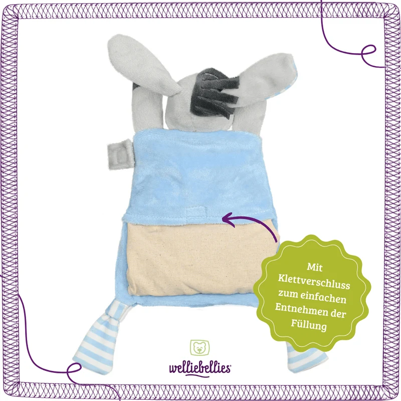 welliebellies® Wärmekuscheltier Schmusetuch-Esel