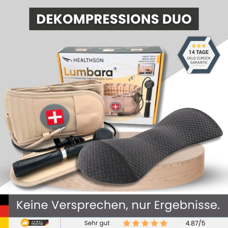 Dekompression Duo-Paket | Gürtel + Kissen | Tagsüber & im Liegen | 14 Tage risikofrei testen