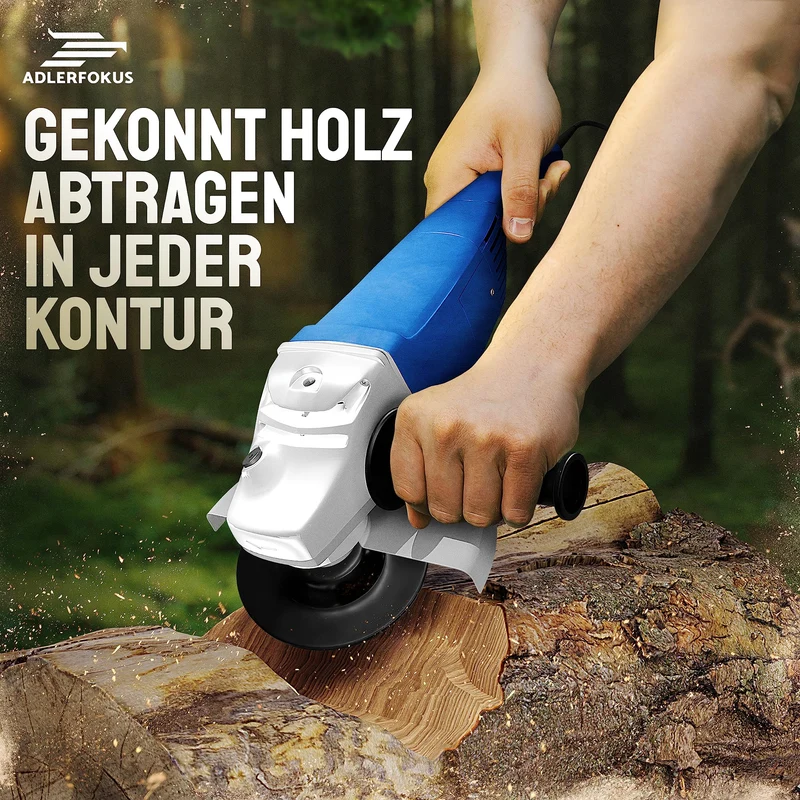Holz Schleifscheibe 125mm Winkelschleifer [EXTRA SCHARF] | Flexscheibe für Holz - Wurzelfräse - Lackfräse - Baumstumpffräse - Raspelscheibe - Schleifen mit einer Flex Schleifscheibe
