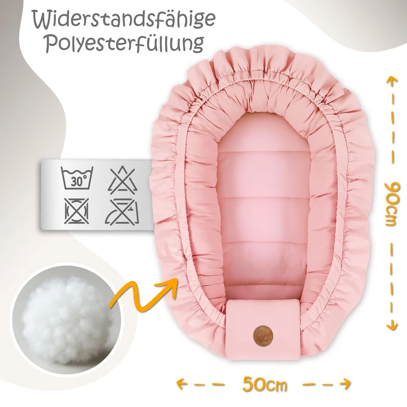 Babynest Babynestchen Neugeborene 90 x 50 cm baby nestchen tragbar nest für bett kinder kuschelnest coccon für Jungen und Mädchen