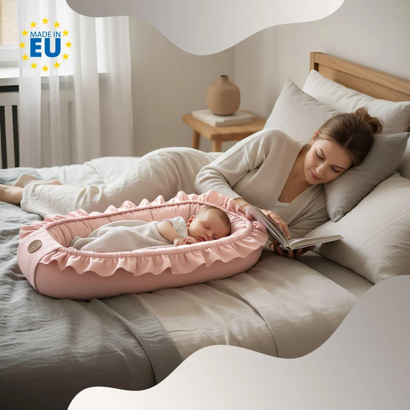 Babynest Babynestchen Neugeborene 90 x 50 cm baby nestchen tragbar nest für bett kinder kuschelnest coccon für Jungen und Mädchen
