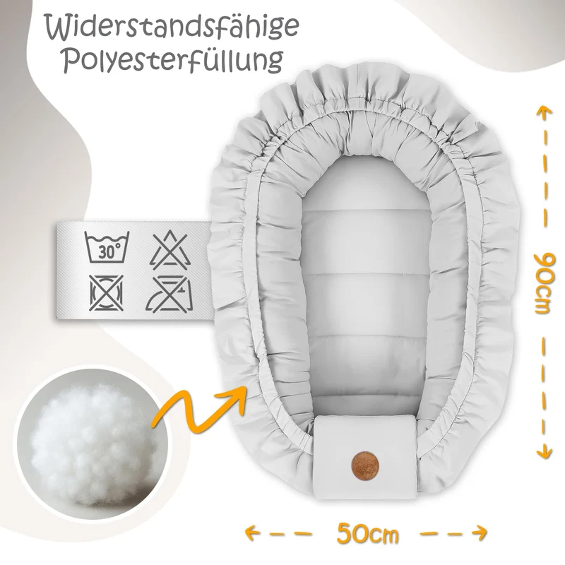 Babynest Babynestchen Neugeborene 90 x 50 cm baby nestchen tragbar nest für bett kinder kuschelnest coccon für Jungen und Mädchen