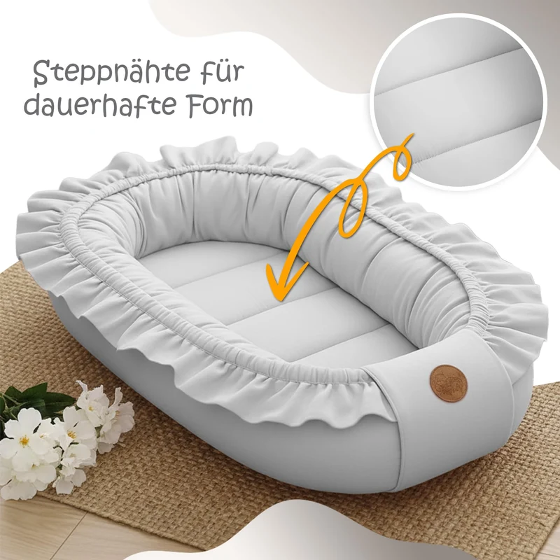 Babynest Babynestchen Neugeborene 90 x 50 cm baby nestchen tragbar nest für bett kinder kuschelnest coccon für Jungen und Mädchen