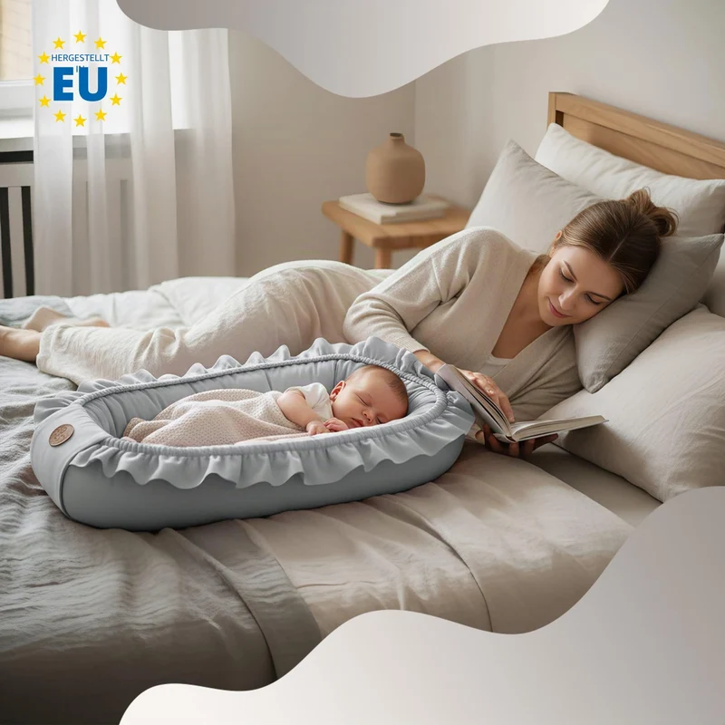 Babynest Babynestchen Neugeborene 90 x 50 cm baby nestchen tragbar nest für bett kinder kuschelnest coccon für Jungen und Mädchen