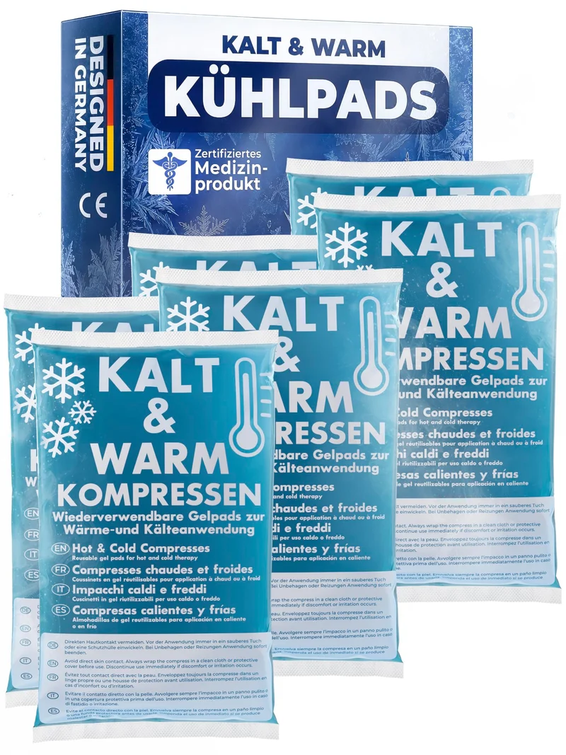 Kühlpads Kalt Warm Kompresse zertifiziert | Kühlpacks für Kinder & Erwachsene, Mit Fleecehülle, Strapazierfähig, Mehr Gelinhalt, PowerSeal Schweißnaht, Tiefgekühlt weich