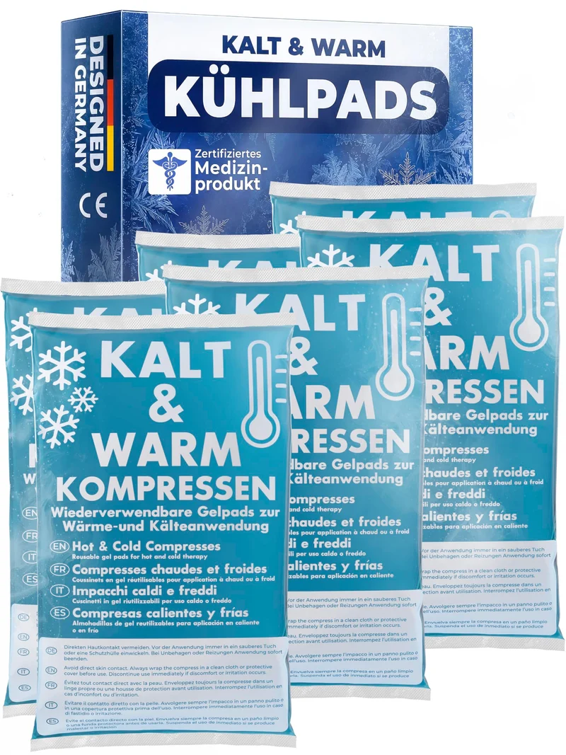 Kühlpads Kalt Warm Kompresse zertifiziert | Kühlpacks für Kinder & Erwachsene, Mit Fleecehülle, Strapazierfähig, Mehr Gelinhalt, PowerSeal Schweißnaht, Tiefgekühlt weich