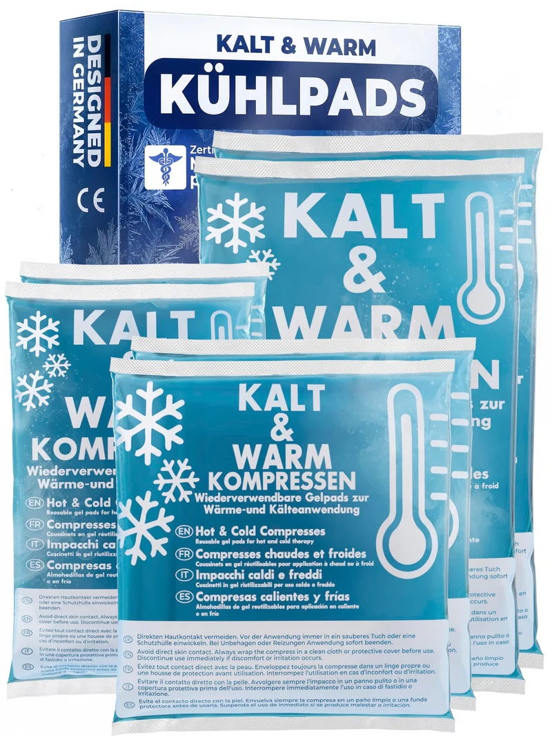 Kühlpads Kalt Warm Kompresse zertifiziert | Kühlpacks für Kinder & Erwachsene, Mit Fleecehülle, Strapazierfähig, Mehr Gelinhalt, PowerSeal Schweißnaht, Tiefgekühlt weich
