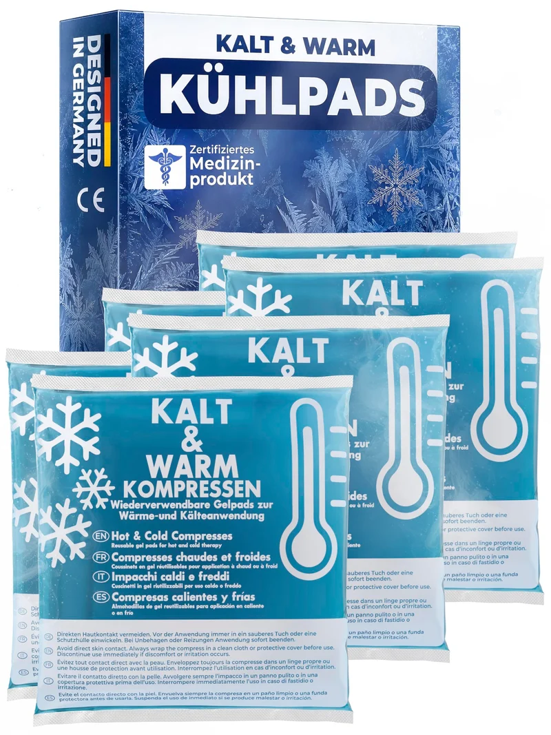 Kühlpads Kalt Warm Kompresse zertifiziert | Kühlpacks für Kinder & Erwachsene, Mit Fleecehülle, Strapazierfähig, Mehr Gelinhalt, PowerSeal Schweißnaht, Tiefgekühlt weich
