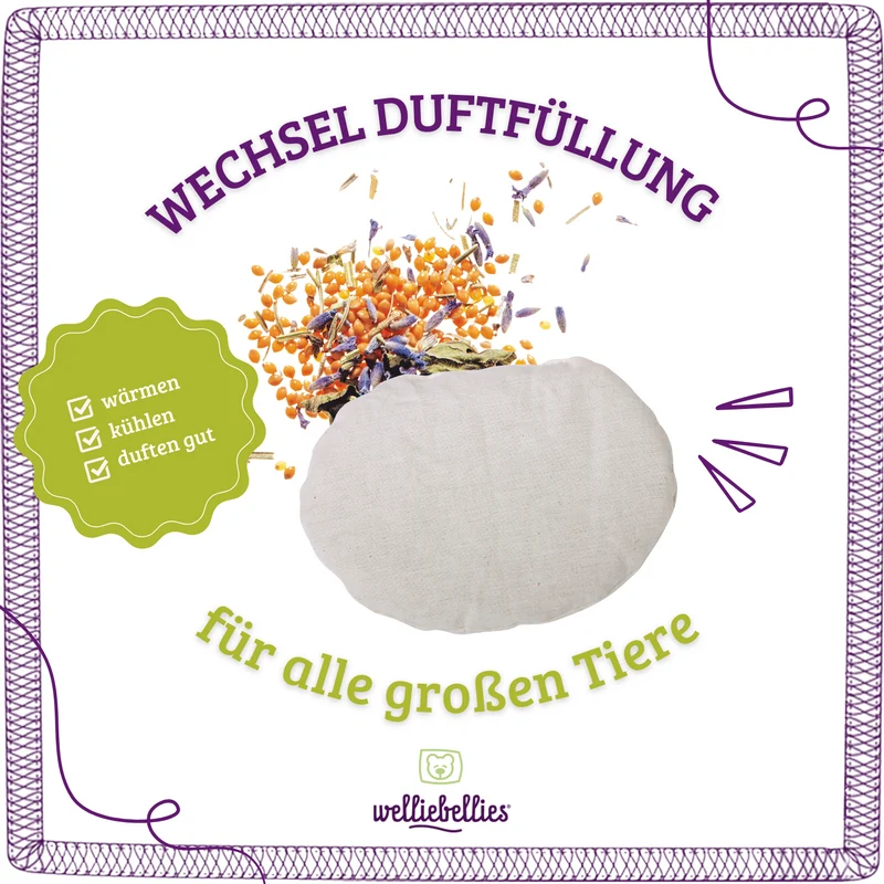 welliebellies® Wechsel-Körnerkissen mit Kräutern für große Tiere