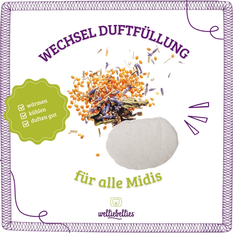 welliebellies® Wechsel-Körnerkissen mit Kräutern für Midi-Tiere