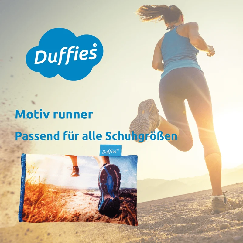 DUFFIES® Anti-Geruchs-Kissen Motiv Crossrunner – für Laufschuhe