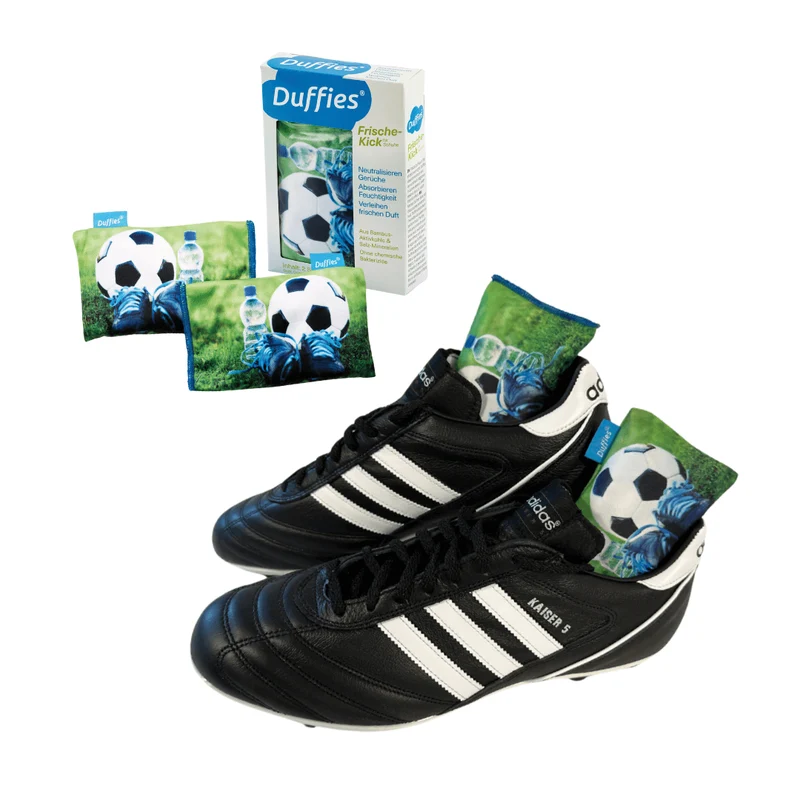 DUFFIES® Anti-Geruchs-Kissen Motiv Fußball – für Fußballschuhe