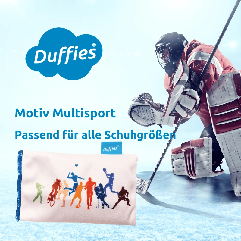DUFFIES® Anti-Geruchs-Kissen Motiv Sports – für Sportschuhe & Sporttasche