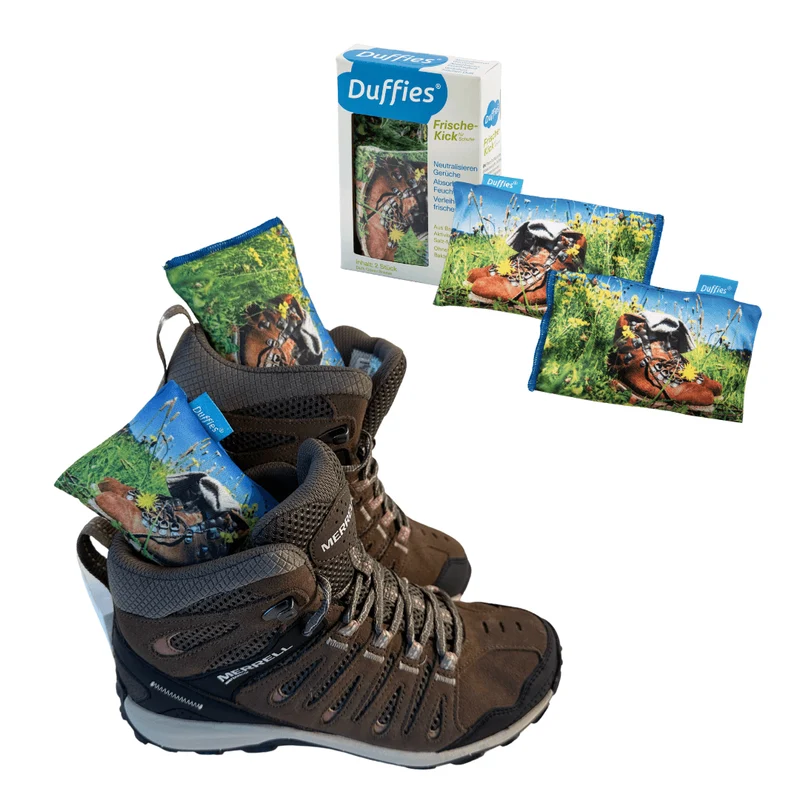 DUFFIES® Anti-Geruchs-Kissen Motiv Wandern – für Wanderschuhe & Outdoor