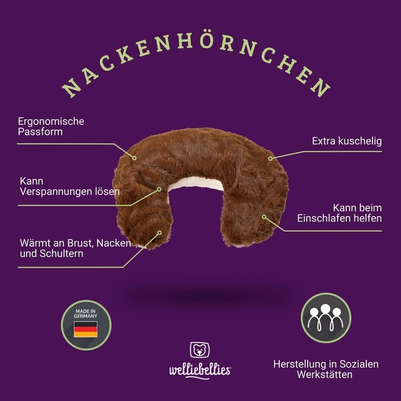 Plüsch Nackenhörnchen mit Hirse- und Kräuterfüllung