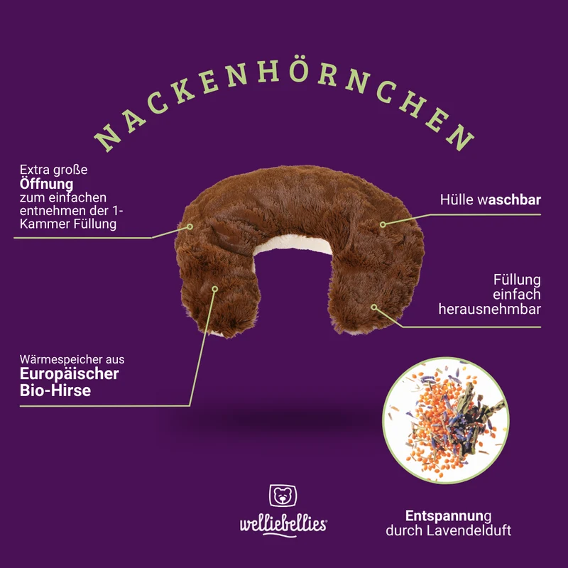 Plüsch Nackenhörnchen mit Hirse- und Kräuterfüllung