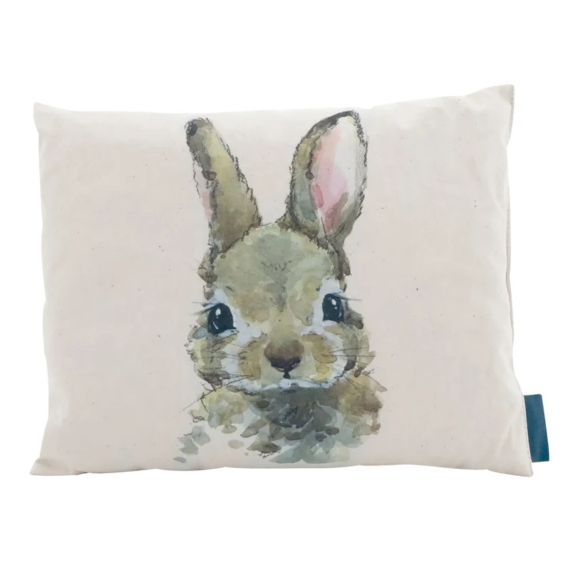 Zirbenkissen Motiv Hase | Ätherische Öle, 100% Baumwolle und 100% Zirbenholz