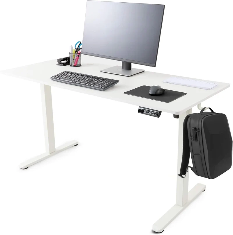 Höhenverstellbarer Schreibtisch 100x60 weiß, elektrisch