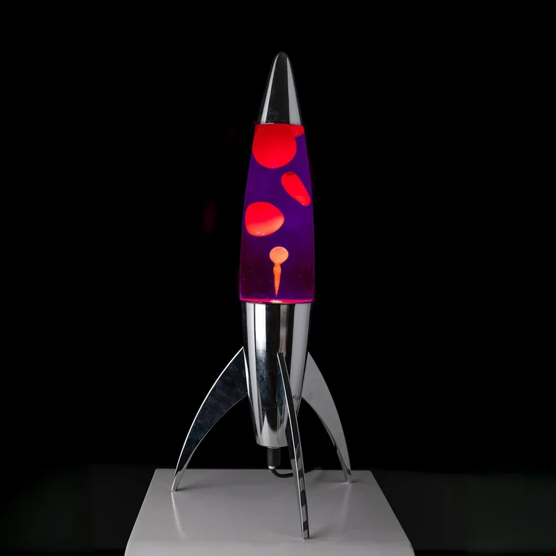 Lavalampe "Rocket" - Retro-Lavalampe mit Ersatzbirne, ideal für Wohnzimmer, Schlafzimmer und Büro. Maße: 20 x 20 x 45 cm.