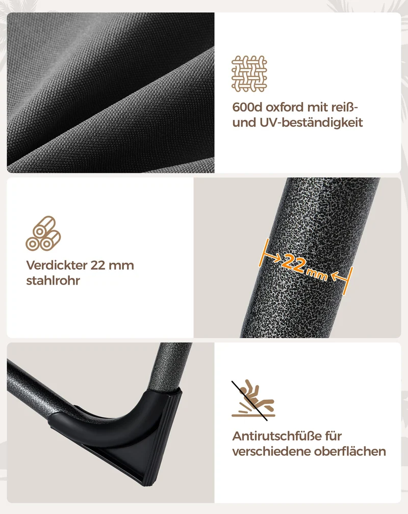 Sonnenliege Klappbar 5-Verstellbare, bis 180 kg, 2er Set, Blau | Gartenliege Klappbar, mit Kopfstütze & Seitentasche, Sonnenliege Wetterfest, Strandliege für Garten Terrasse Pool Camping