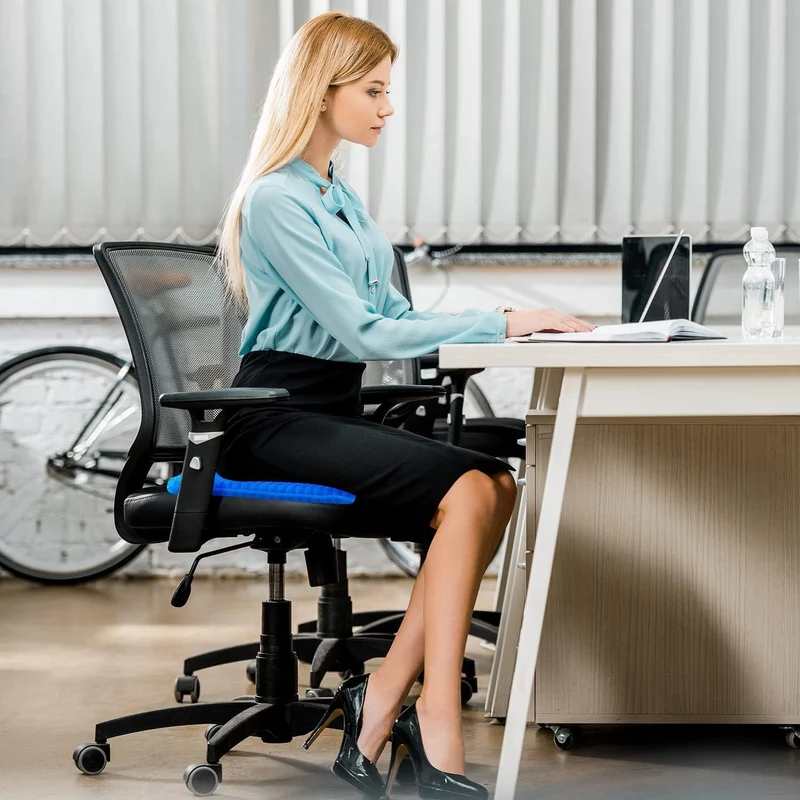 Gelsitzkissen, Orthopädisches Sitzkissen, Sitzkissen für bürostuhl –Weich und bequem mit waschbarem, rutschfestem Stoffbezug，Geeignet für Bürostühle, Autositze