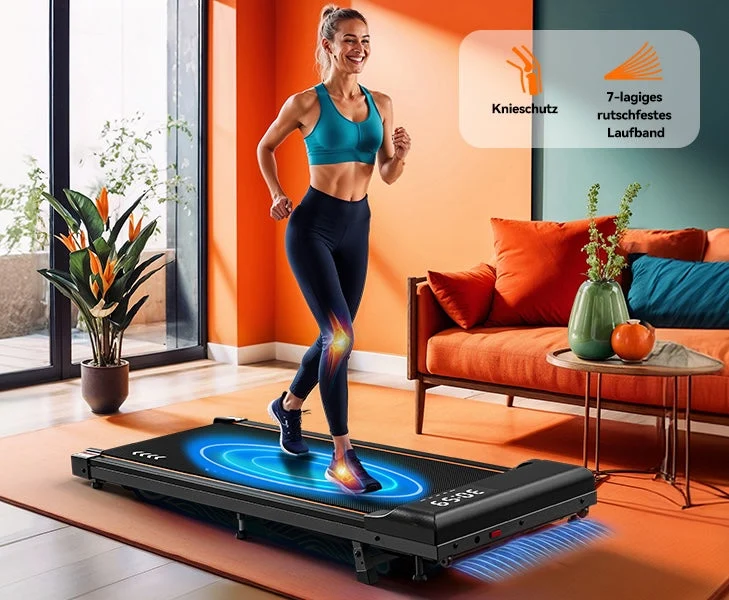 Körperdoc – Smart-Walk Laufband: 1–12 km/h, LED-Display & Touchscreen, klappbarer Handlauf, 7 % Steigung, leise & kompakt