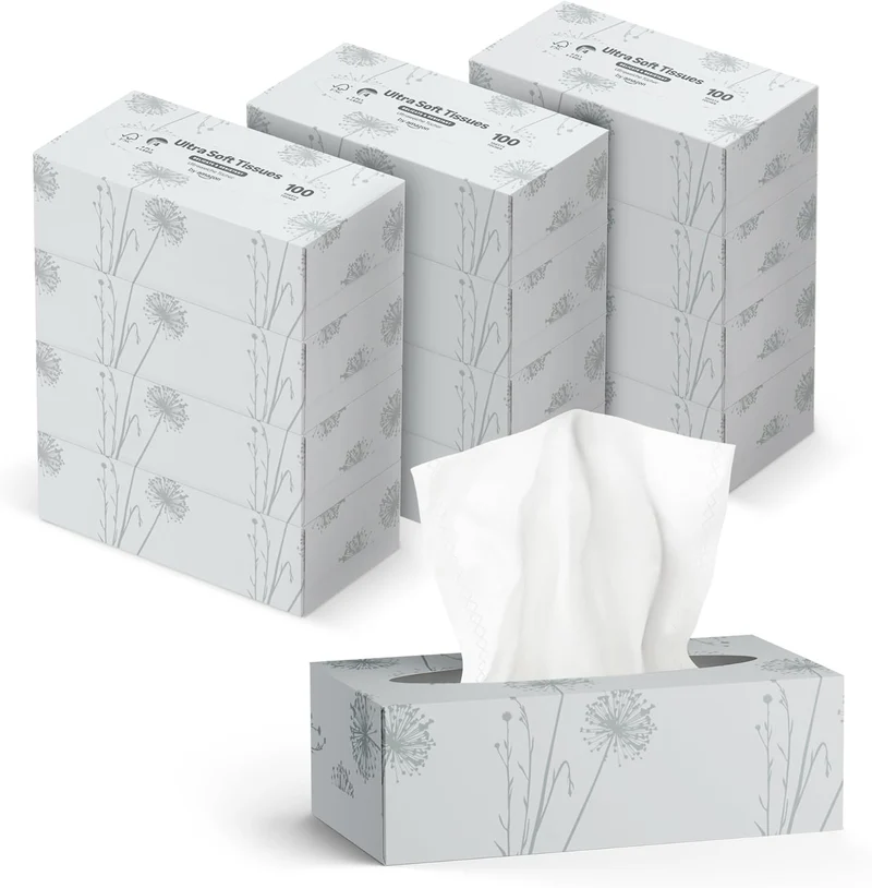 12 x 3-lagige Kosmetiktücher, 1080 Blatt, 12 Packungen à 90 Blatt