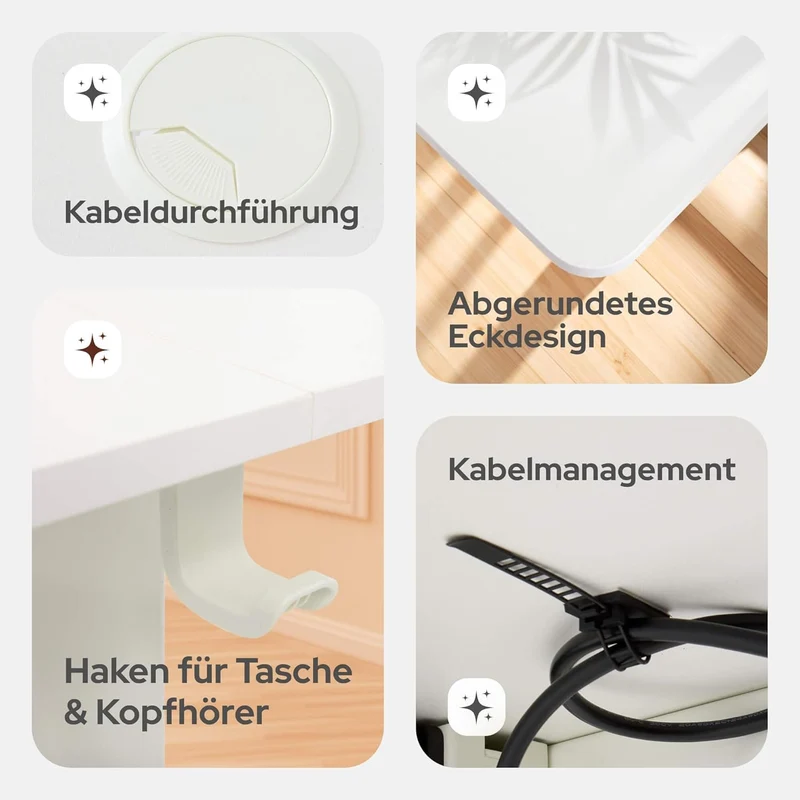 Höhenverstellbarer Schreibtisch 120x60 weiß, elektrisch