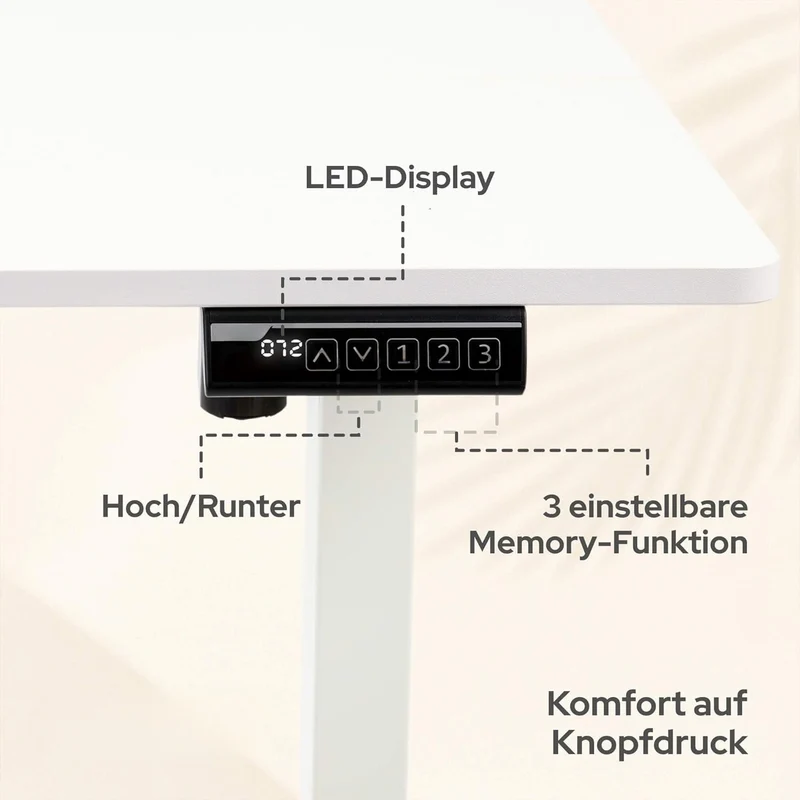 Höhenverstellbarer Schreibtisch 120x60 weiß, elektrisch