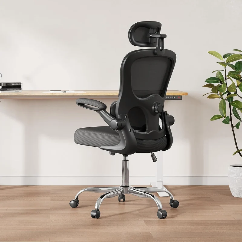 Ergonomischer Bürostuhl mit Kopfstütze schwarz, Premium