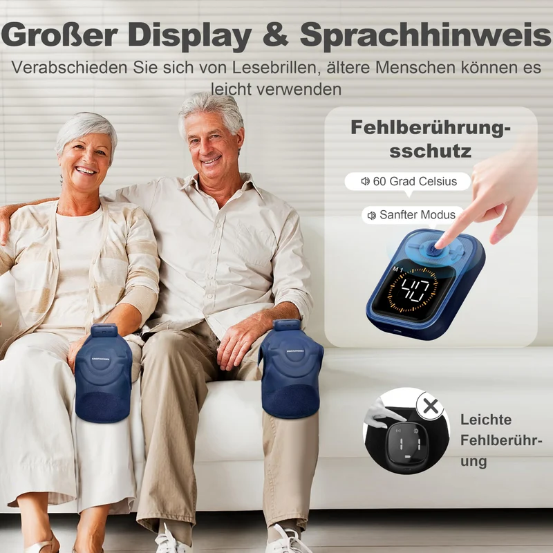 Knie Massagegerät mit Wärme, Knieschmerzen, Blau 1.0