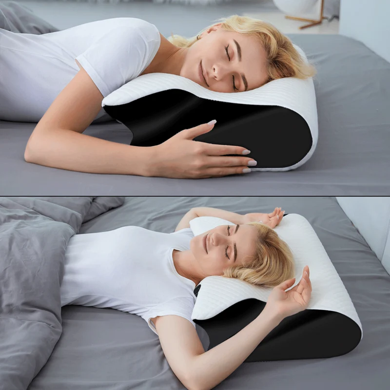 Nackenkissen – Ergonomisches Memory-Schaum-Kissen, atmungsaktiv, waschbarer Bezug