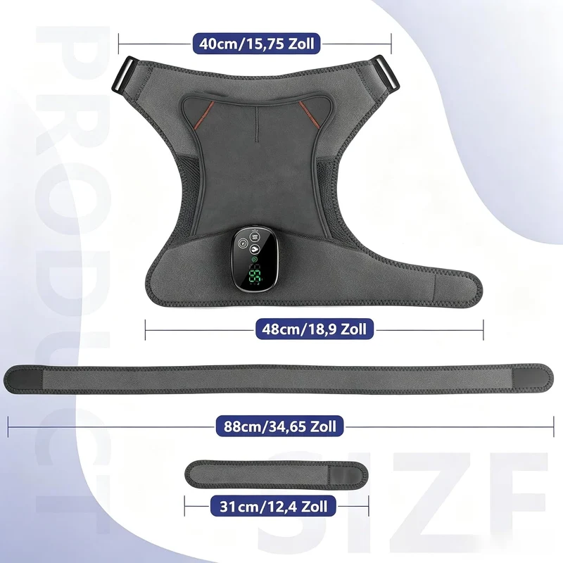 Schulter Massagegerät Kabellos Schulterbandage mit 5 Heizstufen & Vibration