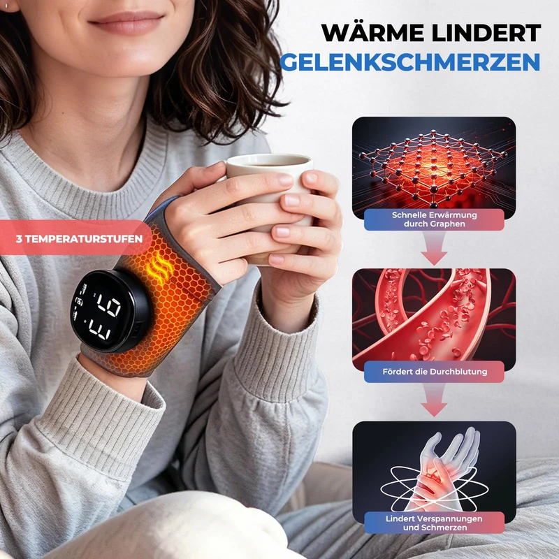 Elektrische Handgelenk Bandagen mit Wärme & Massage, M