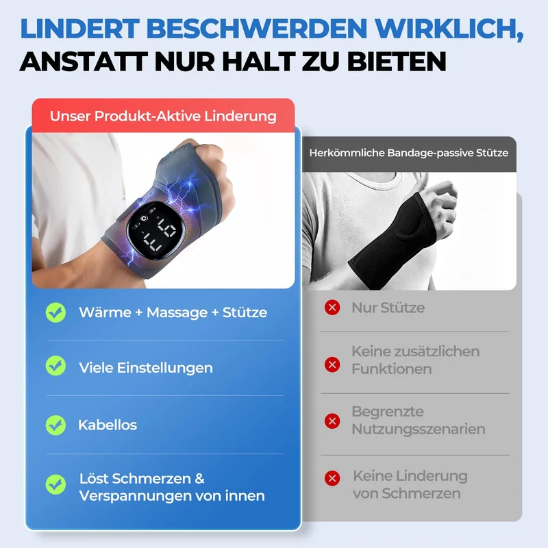 Elektrische Handgelenk Bandagen mit Wärme & Massage, M