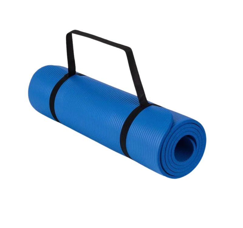 Yoga-Matte 183x61x1 cm Blau/Schwarz + Tragegurt