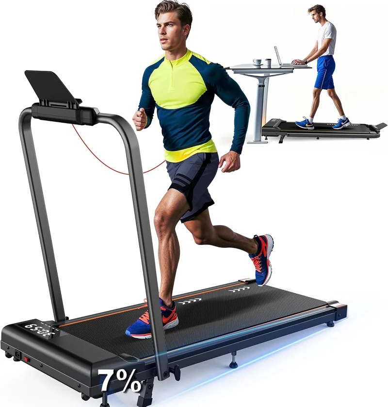 Körperdoc – Smart-Walk Laufband: 1–12 km/h, LED-Display & Touchscreen, klappbarer Handlauf, 7 % Steigung, leise & kompakt